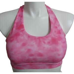 Cozyease Large Pink Crisscross Back Remotable Pads Sports Bra #29y67